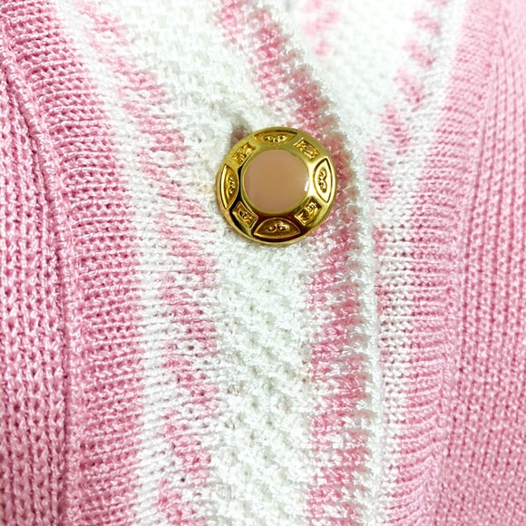 Vintage 1980s Pink Cardigan Sweater Button Sweater - Picture 3 of 8